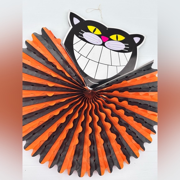 Vintage Black Cat Honeycomb Halloween Decoration 1960s - Picture 3 of 6